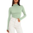 thumbnail image 2 of GHSDFBB Chandails à Col Roulé Simulé pour Femmes Manches Longues Mode Automne Basique Ajusté sous-Vêtements Thermiques Doux, 2 of 4