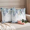 thumbnail image 2 of Green Blue Eucalyptus Leaves Outdoor Waterproof Pillow Covers, Summer Botanical Weeping Decorative Square Throw Pillowcase Sofa Cushion Sham for Patio/Couch/Chair, 24"x24" 2 Pack, 2 of 8