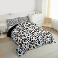 thumbnail image 4 of Feelyou Blue Cheetah Print Full Size Comforter Sets, Leopard Fashion Bedding Comforter Set, Modern Geometric Reversible Bedding Sets, Luxury Bedroom Decor, 3 Pieces, 4 of 8