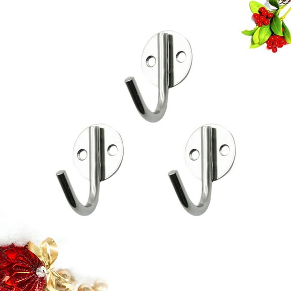EXHUMKY 3Pcs Wall Hooks Stainless Steel Single Towel Hook For Bathroom Accessories 1.97X1.77X1.38in