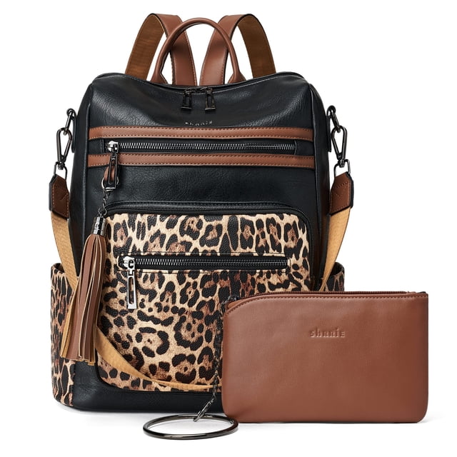 Mochila Shrrie Leather Fashion Women Travel Black