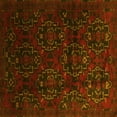 thumbnail image 1 of Ahgly Company Machine Washable Indoor Square Persian Yellow Traditional Area Rugs, 4' Square, 1 of 4