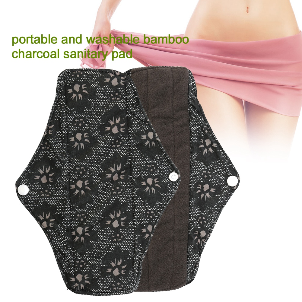FAGINEY 5 Types Women Reusable Bamboo Charcoal Menstrual Pad Washable