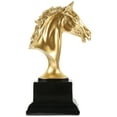 thumbnail image 4 of Golden Horse Head Statue Resin Figurine for Home Office Decor, 4 of 4