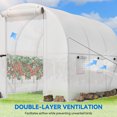 thumbnail image 4 of Dextrus Large Walk-in Greenhouse with Dimensions of 10x6.5x6.5ft Heavy Duty Tunnel Design, Upgraded Galvanized Steel Frame, Zipper Doors, 5 Crossbars, White, 4 of 5