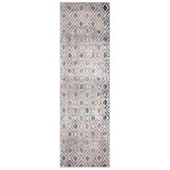 Concord Global Trading 72422 2 x 7 ft. Vintage Diamonds Geometric Runner Rug, Beige