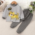 thumbnail image 2 of xaweyi Kids Two Piece Long Sleeve Homewear Outfit Cute Cartoon Pattern Breathable Soft Comfort Sleepwear for Boys Girls Size 18-24 Months, 2 of 4