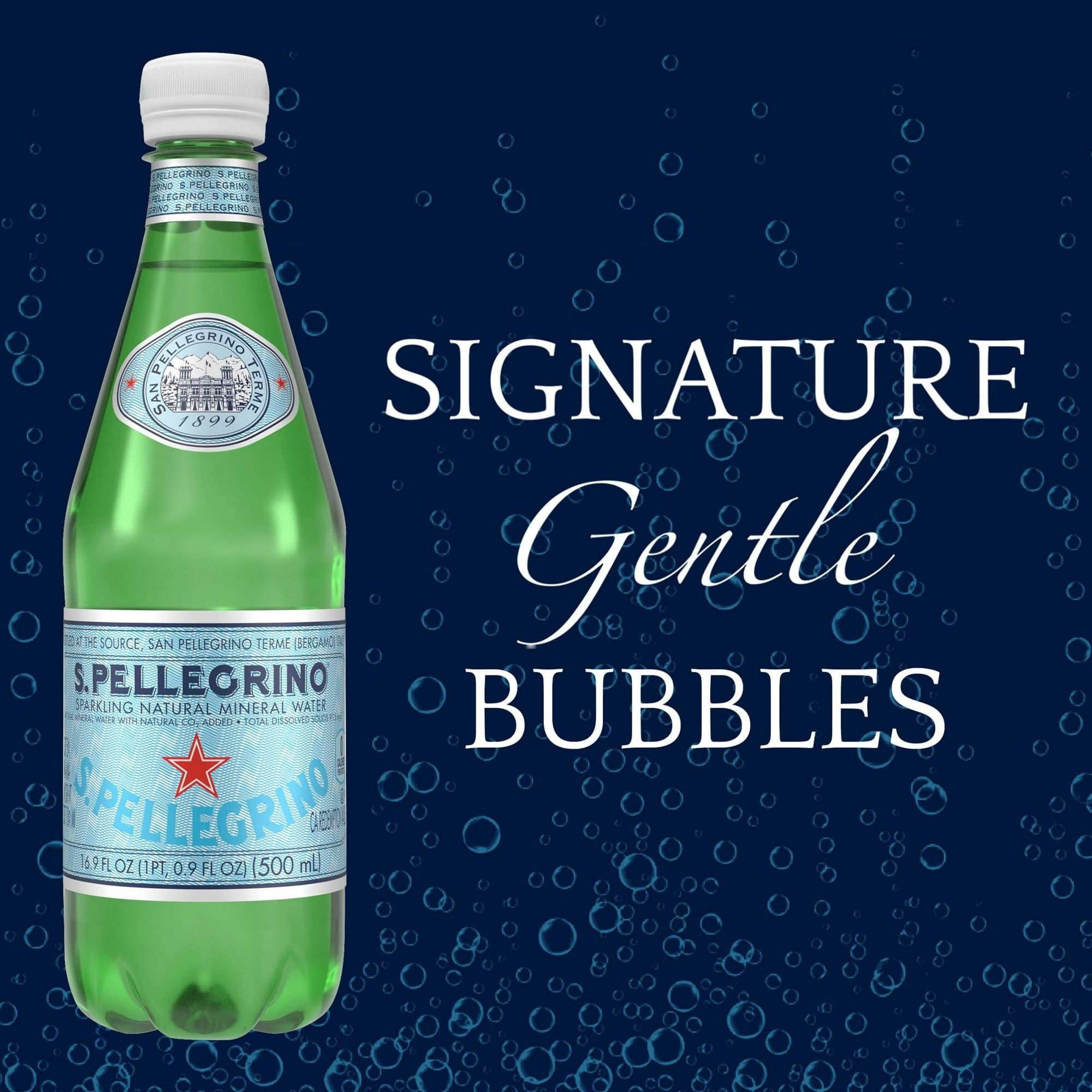 S.Pellegrino Sparkling Natural Unflavored Mineral Water, 202.8 fl oz, 12 Pack Bottles