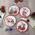thumbnail image 6 of Mr. Christmas 4 Ceramic White & Red Santa Christmas Plates, 8" Size, 90th Anniversary Collection, 6 of 8