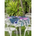 thumbnail image 3 of Outdoor Table Cloth with Umbrella Hole and Zipper, Purple Pink Flowers Waterproof Round Tablecloth 60 Inch, Farmhouse Watercolor Floral Washable Table Cover for Outside Party Patio Picnic, 3 of 8