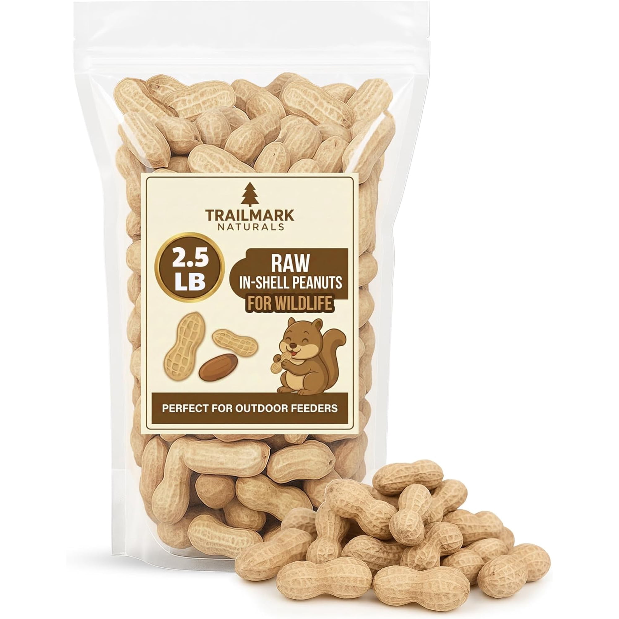 Trailmark Naturals 2.5 LB Raw Peanuts in Shell, Squirrel and Bird Food