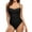 Black, variant on One Piece Swimsuit Women Tummy Control Bathing Suits For Women Criss Cross Ruched Push Up Vintage Retro Swimwear Vacation Outfits