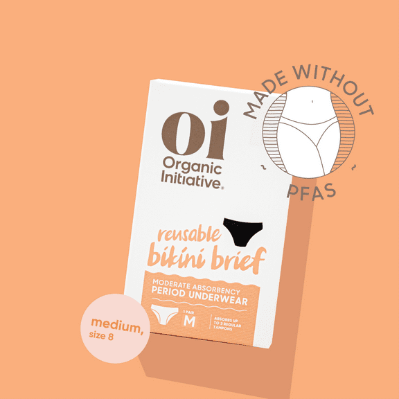 Organic Initiative Underwear Reusable Period Bikini Medium, 1 Ea..