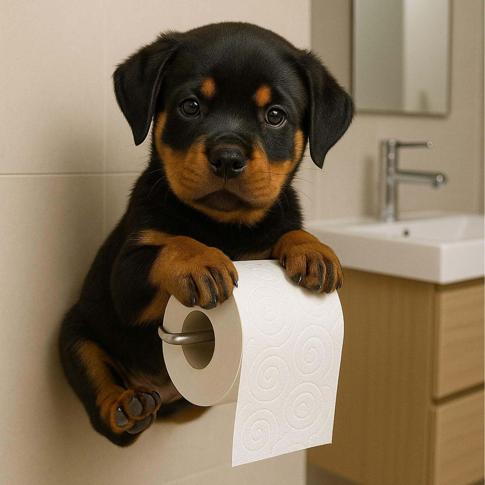 Dog Toilet Paper Holder,Tissue Roll Dispenser, Funny Toilet Paper Roll Holder, 3D Printed Animal Shaped Roll Storage Stand, Decorative Wall Mounted Toilet Paper Holder For Bathroom And Kitchen