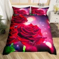 thumbnail image 5 of 2024 Rose Duvet Cover Set Romantic Rose Floral Bedding Set Microfiber Botanical Flowers Comforter Cover For Women Bedroom r, 5 of 7