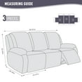 thumbnail image 5 of Timeles Recliner Covers, Stretch Reclining Chair Covers, Recliner Sofa Slipcovers Stripe Jacquard Recliner Couch Covers Furniture Protector Covers for Pet Kid (3 Seater, Light Gray), 5 of 7