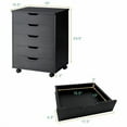 thumbnail image 2 of 5 Drawers File Cabinet, Vertical Filing Cabinet for Home Office, Mobile Under Desk Office Storage Cabinet with Wheels, Modern Chest of Drawers for Bedroom (Black, 5 Drawers), 2 of 7