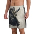 thumbnail image 2 of Cauagu Mystical Bull in Fog Print Men's Swim Trunks,Hawaiian Bathing Suit Swimsuits Beach Shorts with Pockets for Men Quick Dry Swimming Board Shorts-, 2 of 6