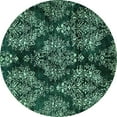 thumbnail image 1 of Ahgly Company Indoor Round Abstract Turquoise Blue Modern Area Rugs, 3' Round, 1 of 4