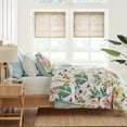 thumbnail image 2 of Levtex Home - Malana Comforter Set - Full/Queen Comforter + Two Standard Pillow Cases - Tropical - Green, Coral, Plum, Teal - Comforter (90 x 94in.) and Pillow Case (26 x 20in.) - Cotton, 2 of 5