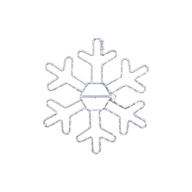 Decoración de Copo de Nieve Iluminado para Celebraciones 30 cm Blanco para Interior