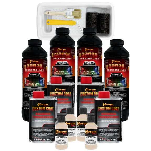 Custom Coat 36521 Frost Beige T84 Urethane Roll-On, Brush-On or Spray-On Truck Bed Liner, 1 Gallon Kit with Roller Applicator Kit