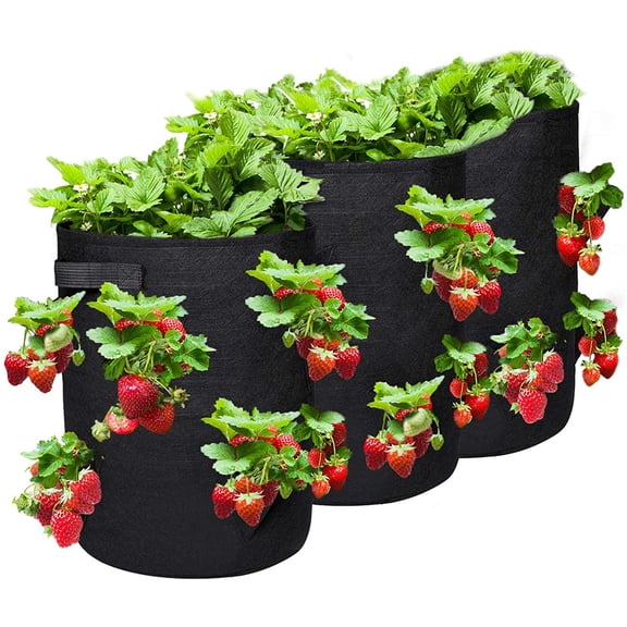 Potato Grow Bag,3 Packs of 10-Gallon Non-woven Potato Grow Bags, Planting Containers with Flap and Handles, for Potato, Tomato, Carrot and Various Vegetable Plants