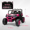thumbnail image 2 of CoSoTower 2 Seater 24V Electric Car for Kids w/ Remote Control, 3 Speed, LED Lights, Music, Horn, Spring Suspension, Pink, 2 of 7