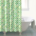 thumbnail image 4 of Green Yellow Checkerboard Checkered Pattern Shower Curtain 72"x84" ,Bathroom Decorative Shower Curtains Set with 12 Hooks,Modern Waterproof Washable Shower Curtain, 4 of 6