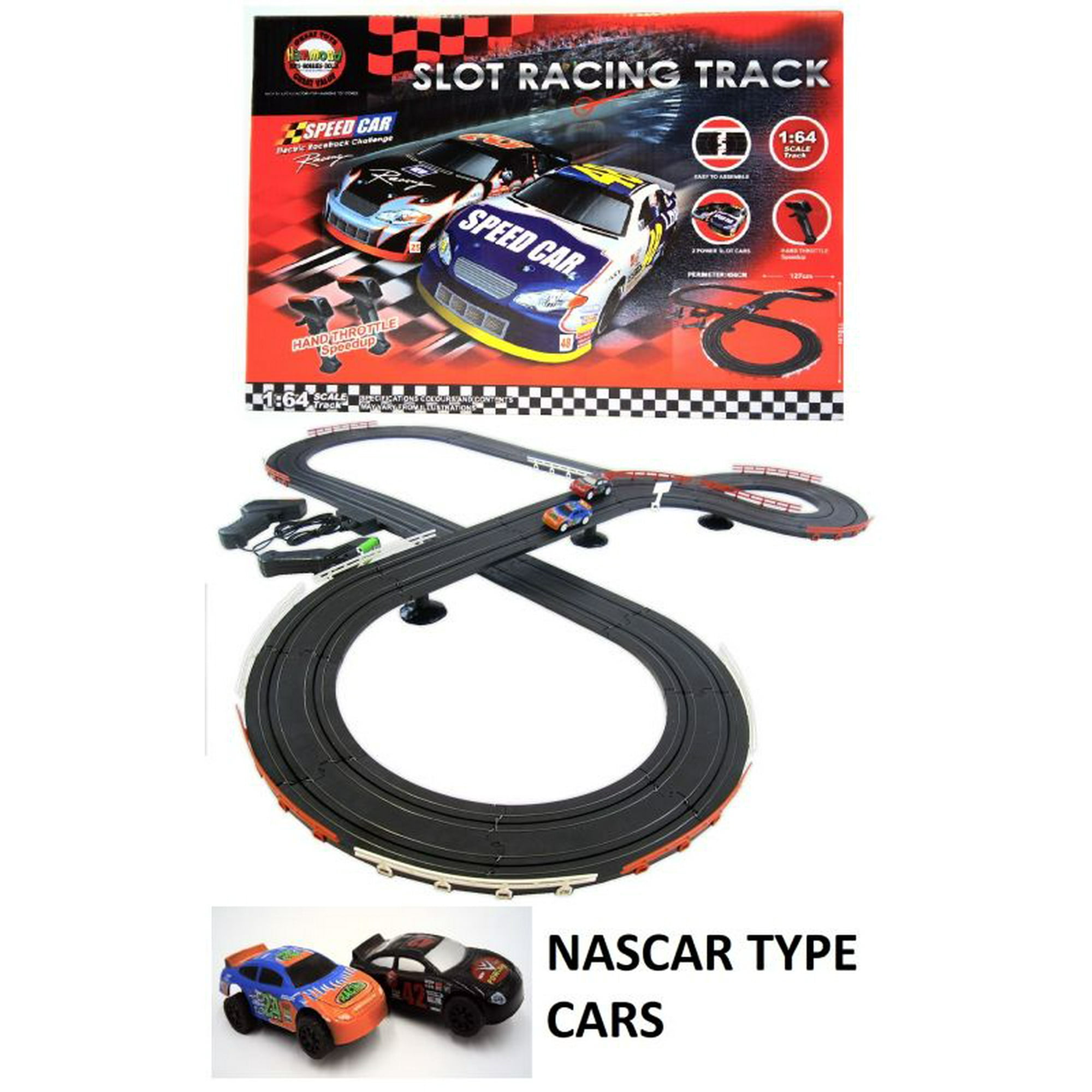 JJTOYS Nascar Style Stock Car Slot Car Track Ho Scale Race Set New And Improved 20 Walmart