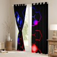 thumbnail image 3 of Homewish Blue Red Honeycomb Curtains Pack of 2 (42x84 Each) for Kids Children Teens,Geometric Hexagon Curtains Blackout,Abstract Gradient Ombre Bedroom Curtains,Ultra Soft Home Decor, 3 of 6