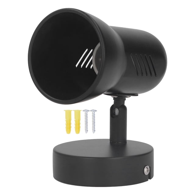 Portalámparas de pared E26, giratorio, negro mate, fácil instalación, casquillo de bombilla montado en la pared para dormitorio, oficina, 85-265V