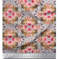 thumbnail image 1 of Soimoi Cotton Poplin Fabric Floral,Hummingbird & Squirrel Animal Printed Fabric 1 Yard 56 Inch Wide, 1 of 3