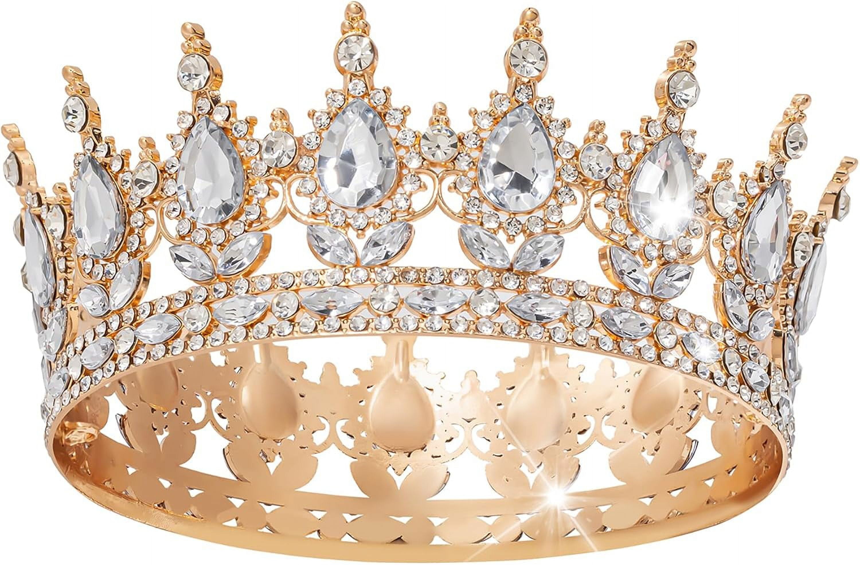 Elegant Gold Tiara Tiara - Elegant Coppery-Gold and Black Diamond Rhinestone  main image 2