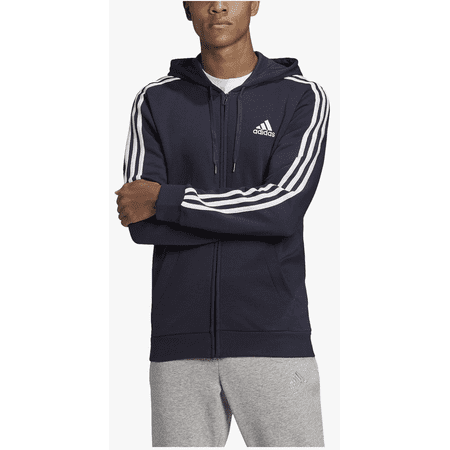 Adidas Full Zip, Three Stripes Hoodie Sweatshirt, Men's
