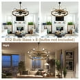 thumbnail image 3 of Bella Depot 36" Rustic Wood Ceiling Fan with Light and Remote Control 6-Speed Reversible Motor, 3 of 14