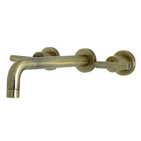 Kingston Brass KS8023CML Manhattan Two-Handle Wall Mount Roman Tub Faucet, Antique Brass