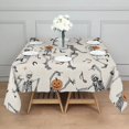 thumbnail image 3 of Halloween Dancing Skeletons Square Tablecloth,Waterproof Square Table Cover,Wipeable Spillproof Washable Table Cover for Home Kitchen Party Decor 52"x52"(132x132cm), 3 of 6