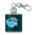 thumbnail image 1 of Speed Skater Ice Skating Fast Stainless Steel 1oz Mini Flask Key Chain, 1 of 3