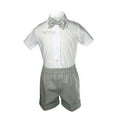 thumbnail image 5 of Baby Boy Toddler Formal Silver Vest Gray Shorts Suit Extra Bow Tie 7pc Set S-4T, 5 of 5