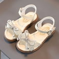 thumbnail image 5 of EnJoCho Fashion Spring Summer Children Sandals Little Girls Flat Open Toe Rhinestone Solid Bowknot Princess Style Baby Girls Casual Daily Shoes, 5 of 6