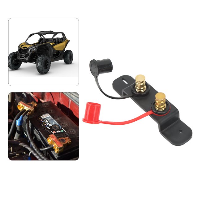 Battery Post, Waterproof Solid Brass Flame Retardant Remote Battery Terminals Heat Insulating for UTV ATV Car Truck RV Tractor Boat