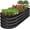 Black, variant on NurtureTail 4x2x1ft Outdoor Metal Raised Garden Bed Outdoor, Oval Deep Root Planter Box for Vegetables, Flowers, & Herbs, 51 Gallon Capacity, Rubber Edge Guard, 100% Non-Toxic - Beige