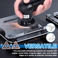thumbnail image 4 of Compact Pneumatic Chamfering Tool - 30000 RPM Handheld Metal & Wood Deburring Machine with R/C Angle Capability, 6 Blades, 4 Bearings, US Air Inlet, and Complete Accessory Kit (Black), 4 of 6