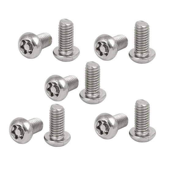 Uxcell M6x12mm 304 Stainless Steel Button Head Torx Security Tamper Proof Screws (10-pack)