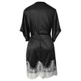 thumbnail image 4 of Woman Nightgown Clearance Women Lace Silk Long Sleeve Pajamas Sleepwear Robe With Belt Bathrobe, 4 of 5