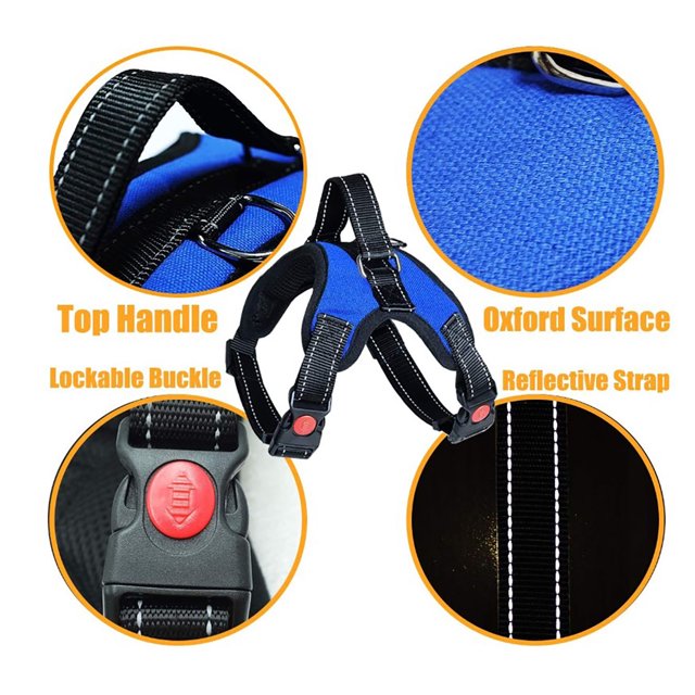 Conjunto de arnés y correa para mascotas chaleco transpirable ajustable acolchado Likrtyny suave sin tirones con mango de fácil Control para perros accesorios para mascotas