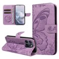 thumbnail image 5 of Wallet Case for Motorola Edge 70 Fusion Embossed Butterfly with Strap & Stand Purple, 5 of 5