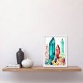 thumbnail image 2 of Gemstone Crystals Watercolour Study Purple Blue Pink Yellow Healing Energy Mineral Artwork Framed Wall Art Print A4, 2 of 4