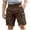 Brown, variant on Boy’s Shorts with Zip and Button Multiple Pockets Men Plain Summer Shorts Classic Cut Sports Shorts Outdoor Trousers (4-13Y)